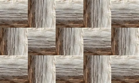 Abstract pattern interwoven gray wooden blocks tightly background rustic eco Stock Photos