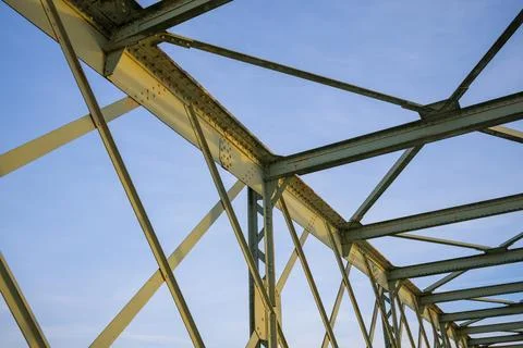 Abstract pattern of iron truss bridge structure Stock Photos