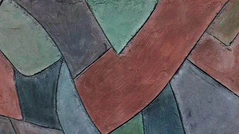Abstract pattern with irregular geometric shapes. Fence wall The colors used inc Stock Footage 296110946