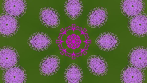 Abstract Pattern Kaleida Flowers Stock Footage 73579285