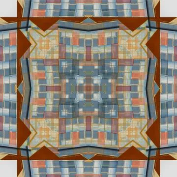 Abstract pattern, kaleidoscope from photos modern buildings and houses Ilustración de archivo