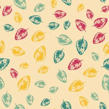 Abstract pattern with leaves on light background Stock Illustration