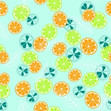 Abstract pattern with lemon and orange Illustrazione stock