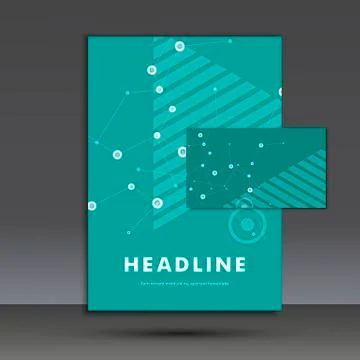 Abstract pattern of lines and circles. Title page A4. Vector illustration Stock Illustration