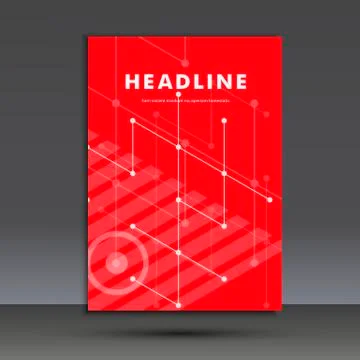 Abstract pattern of lines and circles. Title page A4. Vector illustration Stock Illustration