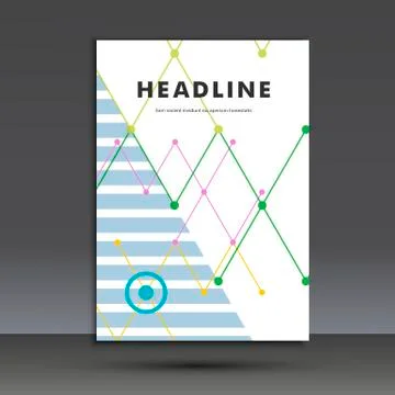 Abstract pattern of lines and circles. Title page A4. Vector illustration Stock Illustration