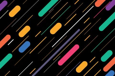Abstract pattern, lines of different thicknesses, red, green, blue orange pur Illustrazione stock