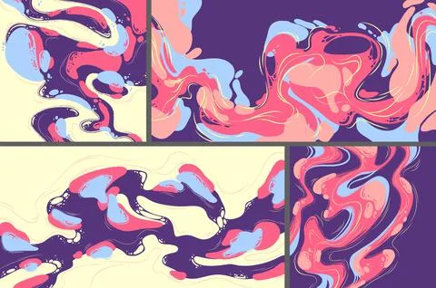 Abstract pattern of liquid blobs, flow shapes Stock Illustration