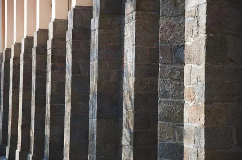 Abstract pattern made of building columns Stock Photos