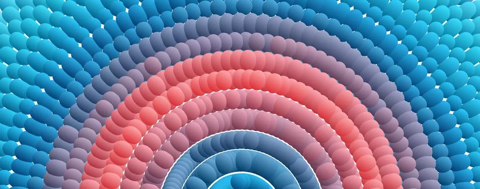 Abstract pattern made of color spheres and ellipses. Vector art illustration. 스톡 일러스트