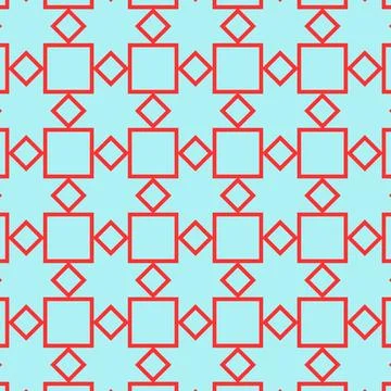 An abstract pattern made with square shapes and lines in blue and orange 스톡 일러스트