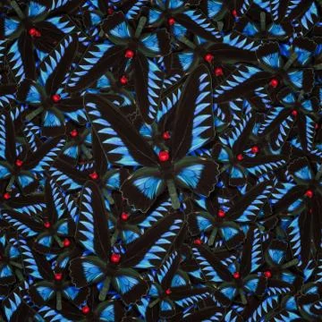 Abstract pattern maden from different colorful butterflies Foto stock
