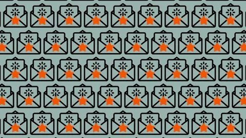 Abstract Pattern of Mail Envelopes with Floral Designs. Video stock 325387668