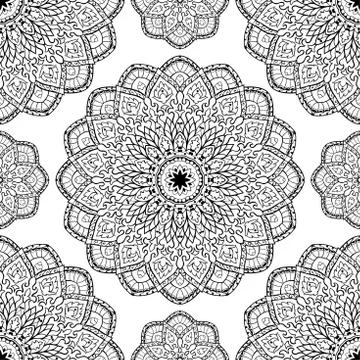 Abstract pattern of mandalas. Stock Illustration