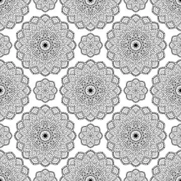 Abstract pattern of mandalas. Stock Illustration