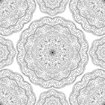 Abstract pattern of mandalas. Stock Illustration