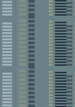 Abstract pattern of many rectangles on a greenish background. Stock Illustration