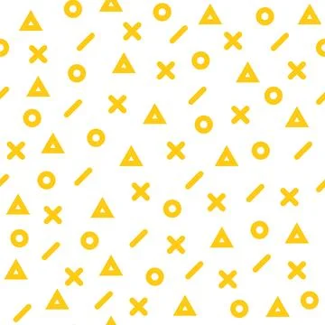 Abstract pattern with memphis elements. Seamless color doodle Stock Illustration