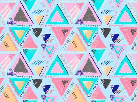 Abstract pattern memphis style background pink Illustrazione stock