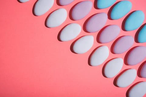 Abstract pattern in a minimal design. Pastel color. Flat Lay. Top view. Stock Photos