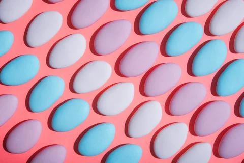 Abstract pattern in a minimal design. Pastel color. Flat Lay. Top view. Stock Photos