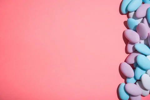 Abstract pattern in a minimal design. Pastel color. Flat Lay. Top view. Stock Photos