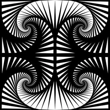 Abstract pattern with mirrored tiles of rotating squares. Seamlessly repeatab Illustrazione stock