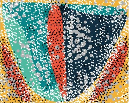 An abstract pattern mix of bright colors and shapes Stock Illustration