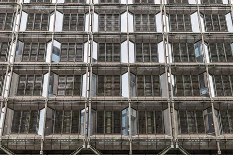 Abstract pattern of modern brutalist architecture building facade Stock Photos