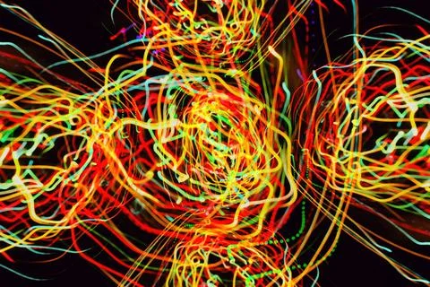 Abstract pattern of motion lights Abstract color pattern of motion neon li... Stock Photos