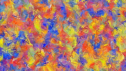 Abstract Pattern from motion multicolored brush stroke Background Stock Footage 120099407