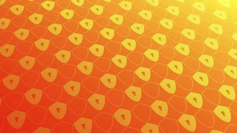 The abstract pattern moves geometric elements forming a shield. yellow orange Stock Footage 233554645
