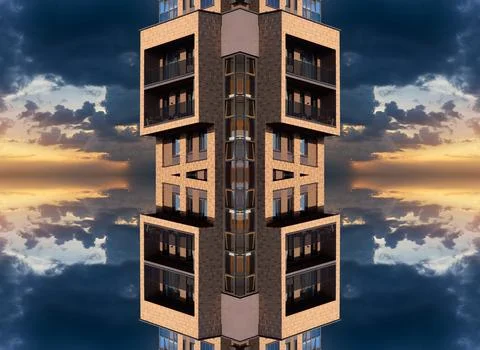 Abstract pattern, multi-colored kaleidoscope from photos modern buildings Stock Illustration