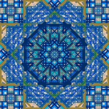 Abstract pattern, multi-colored kaleidoscope from photos modern buildings Stock Illustration