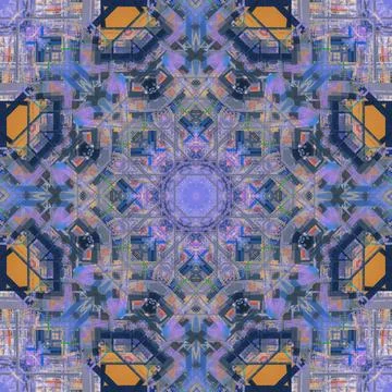 Abstract pattern, multi-colored kaleidoscope from photos modern buildings Stock Illustration
