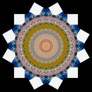 Abstract pattern, multi-colored kaleidoscope from photos modern buildings Ilustración de archivo