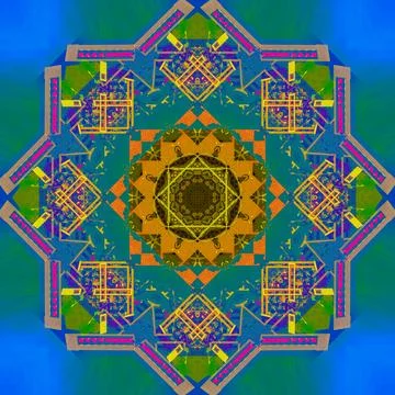 Abstract pattern, multi-colored kaleidoscope from photos modern buildings Stock Illustration