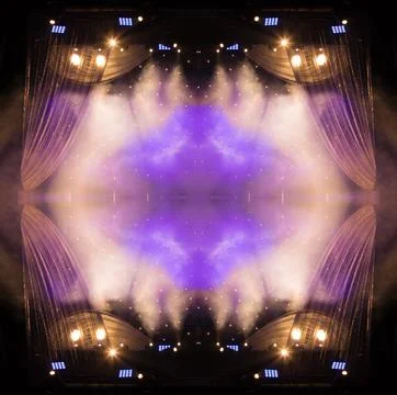 Abstract pattern, multi-colored kaleidoscope from photos stage light Ilustración de archivo