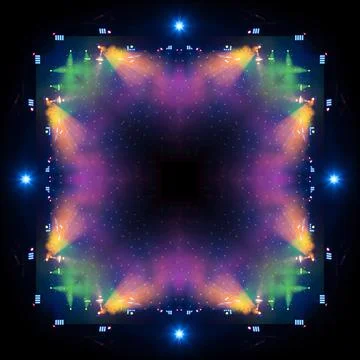Abstract pattern, multi-colored kaleidoscope from photos stage light Stock Illustration