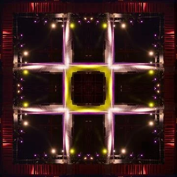 Abstract pattern, multi-colored kaleidoscope from photos lighting and spotlights Stock Illustration