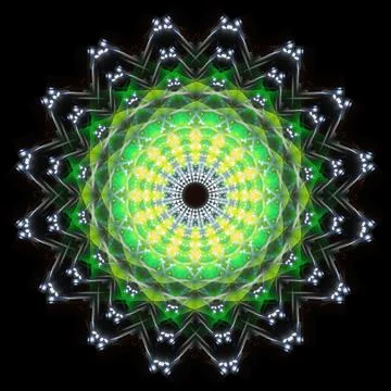 Abstract pattern, multi-colored kaleidoscope, lighting and spotlights Ilustración de archivo