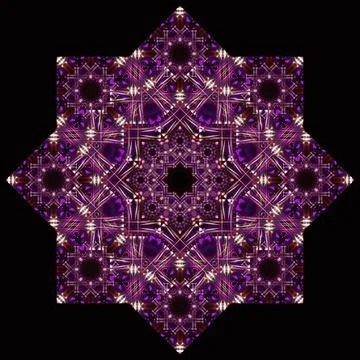 Abstract pattern, multi-colored kaleidoscope, lighting and spotlights Stock Illustration