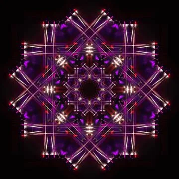 Abstract pattern, multi-colored kaleidoscope, lighting and spotlights Stock Illustration