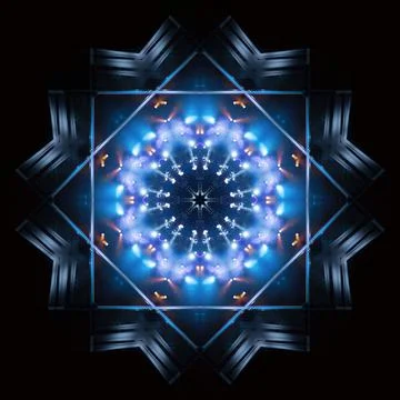 Abstract pattern, multi-colored kaleidoscope from photos light and smoke Ilustración de archivo