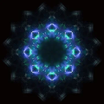 Abstract pattern, multi-colored kaleidoscope from photos lighting and spotlights Ilustración de archivo