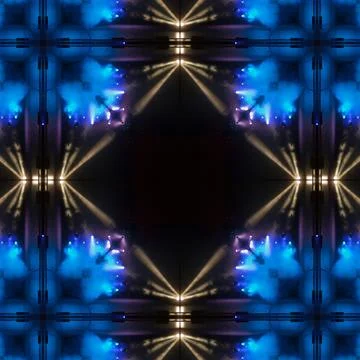 Abstract pattern, multi-colored kaleidoscope from photos lighting and spotlights Ilustración de archivo