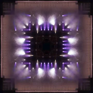 Abstract pattern, multi-colored kaleidoscope, lighting and spotlights Stock Illustration