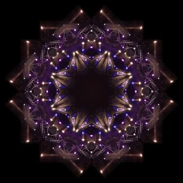 Abstract pattern, multi-colored kaleidoscope from photos lighting and spotlights Stock Illustration