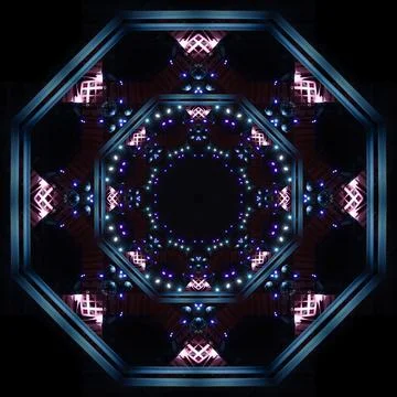 Abstract pattern, multi-colored kaleidoscope from photos lighting and spotlights Stock Illustration