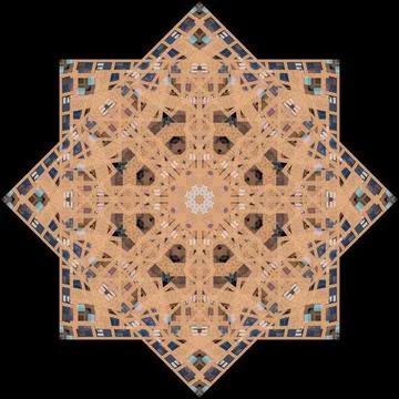 Abstract pattern, multi-colored kaleidoscope from photos modern buildings 스톡 사진